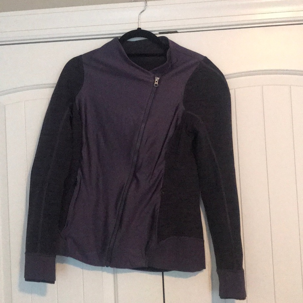 Lululemon Purple diagonal zip coat